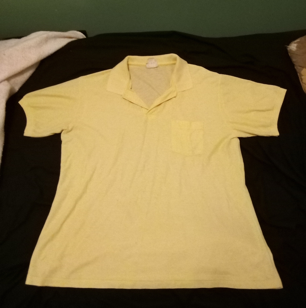 Vintage Garan Men's Yellow Short Sleeve Polo Shirt Size 2XL